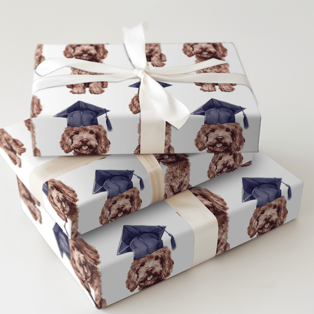 Chocolate Doodle Graduate - Wrapping Paper - Aspen & Arlo