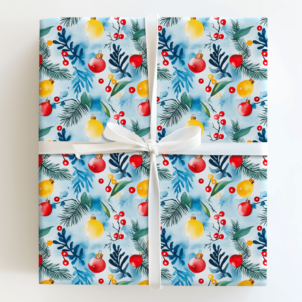 Charlottes Blue Christmas - Wrapping Paper - Aspen & Arlo