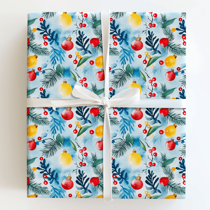 Charlottes Blue Christmas - Wrapping Paper - Aspen & Arlo