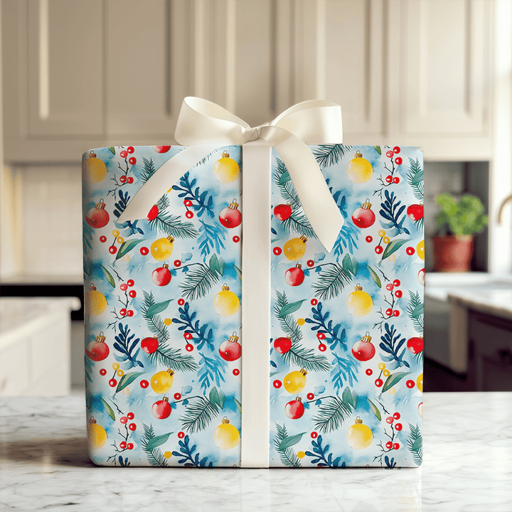 Charlottes Blue Christmas - Wrapping Paper - Aspen & Arlo