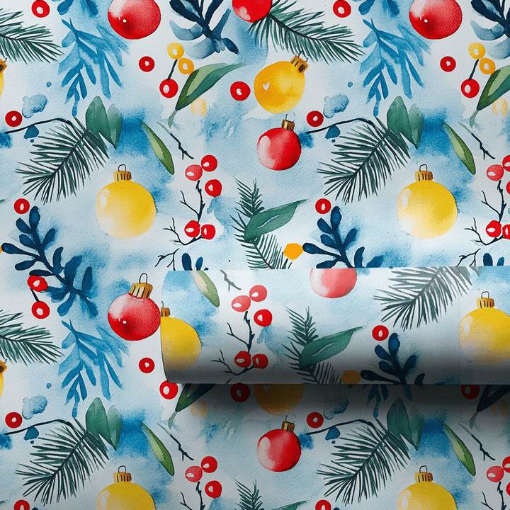 Charlottes Blue Christmas - Wrapping Paper - Aspen & Arlo