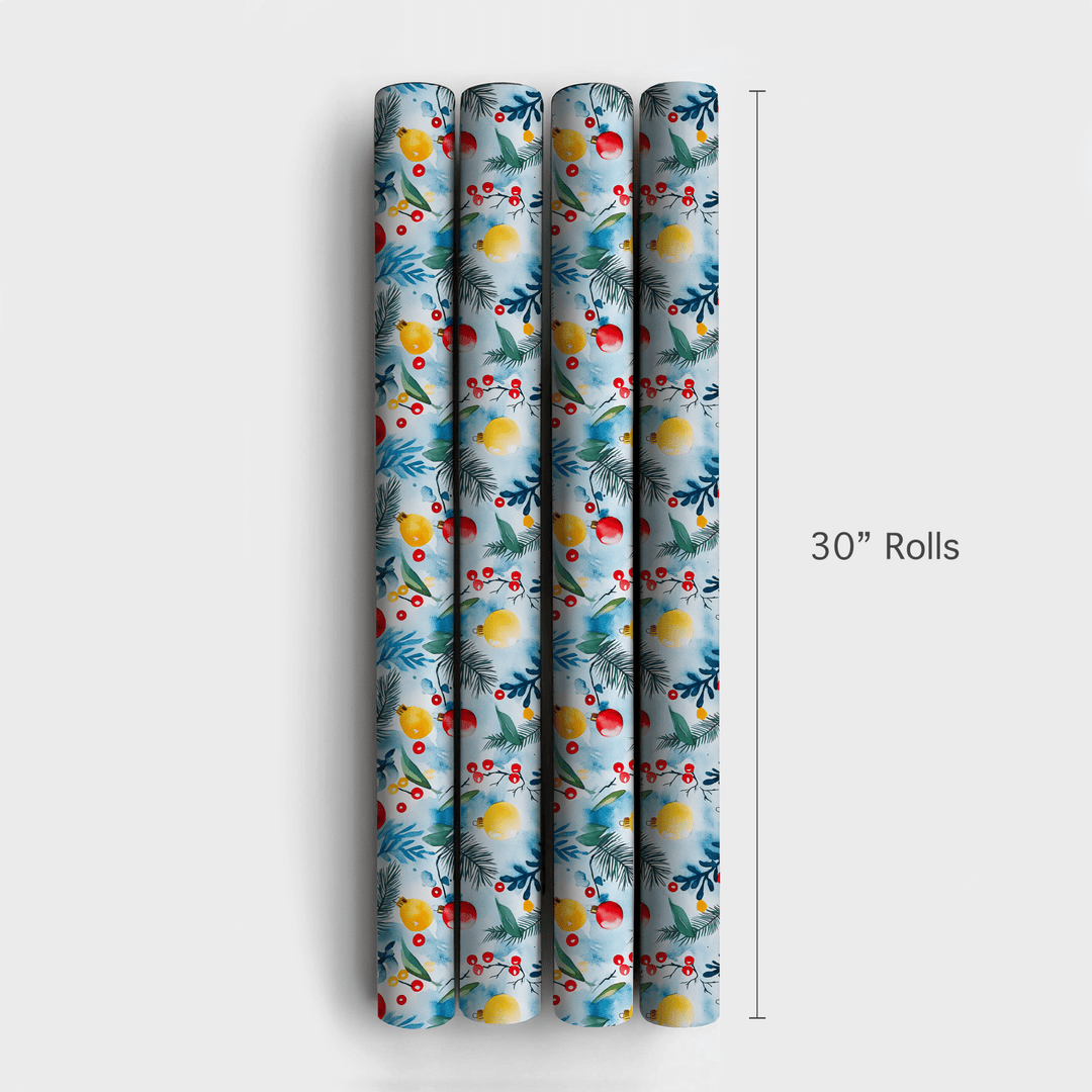 Charlottes Blue Christmas - Wrapping Paper - Aspen & Arlo