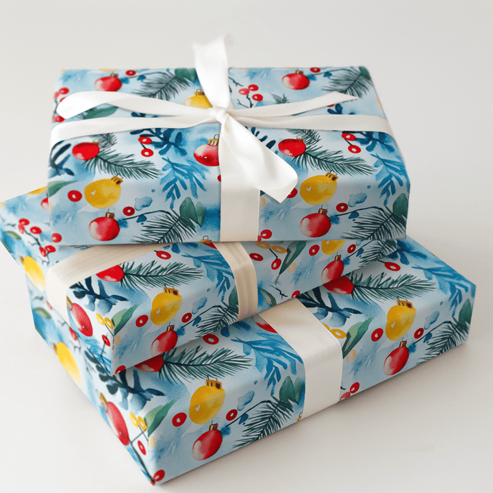 Charlottes Blue Christmas - Wrapping Paper - Aspen & Arlo