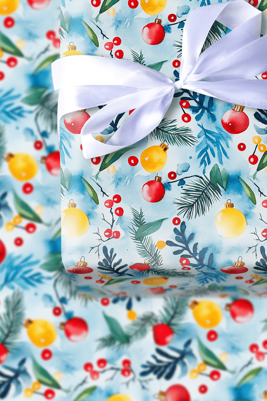 Charlottes Blue Christmas - Wrapping Paper - Aspen & Arlo