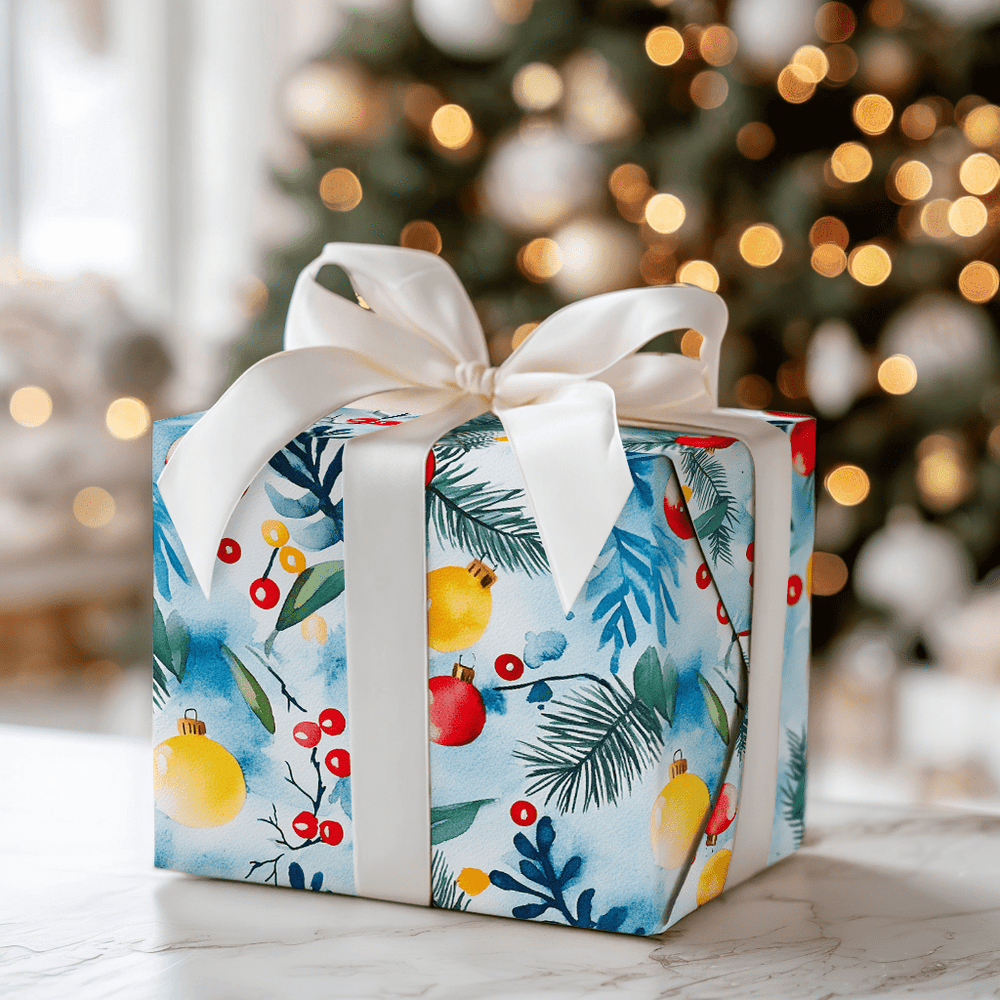 Charlottes Blue Christmas - Wrapping Paper - Aspen & Arlo