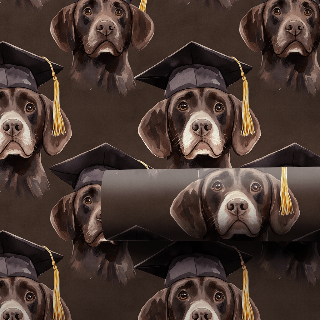 Chocolate Lab Graduate - Wrapping Paper - Aspen & Arlo