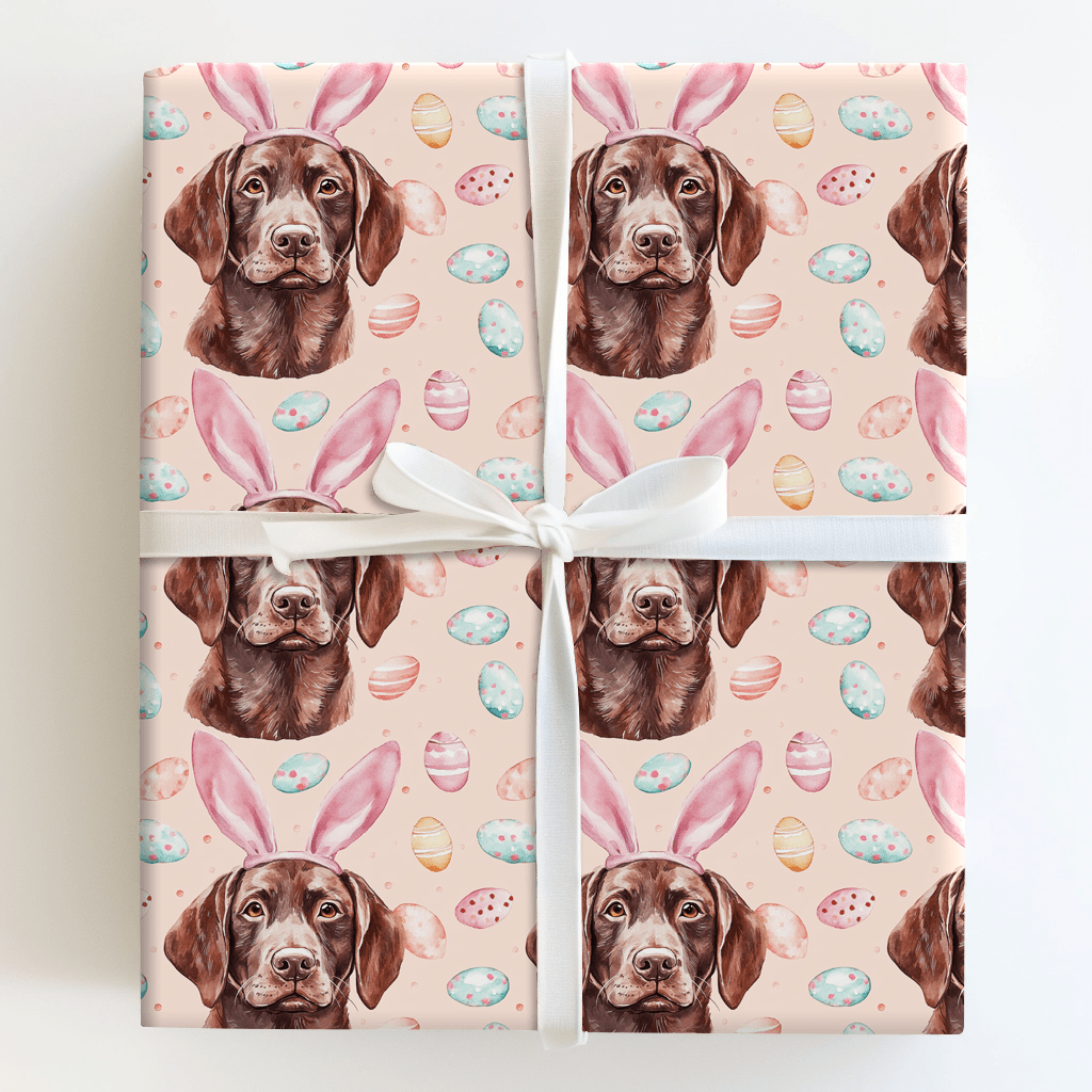 Chocolate Lab Bunny - Wrapping Paper - Aspen & Arlo