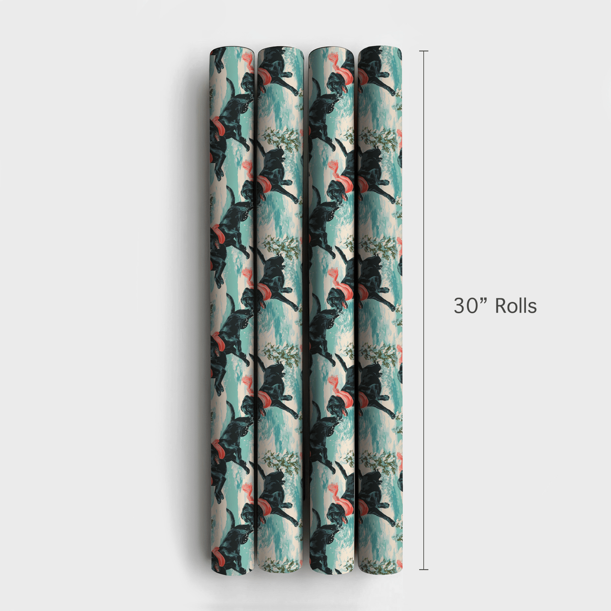 Snow Dash Black Lab - Wrapping Paper - Aspen & Arlo
