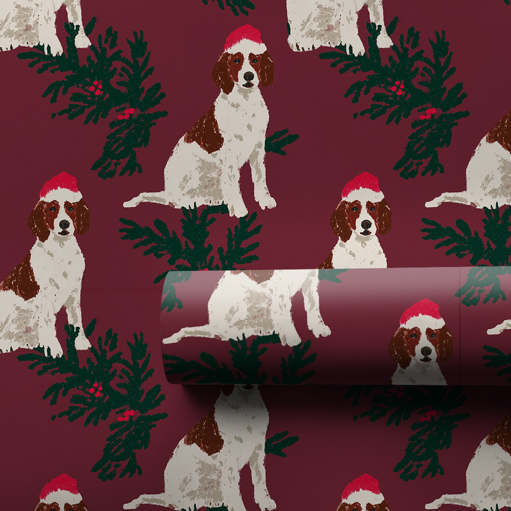 Vintage Brittany Spaniel Christmas