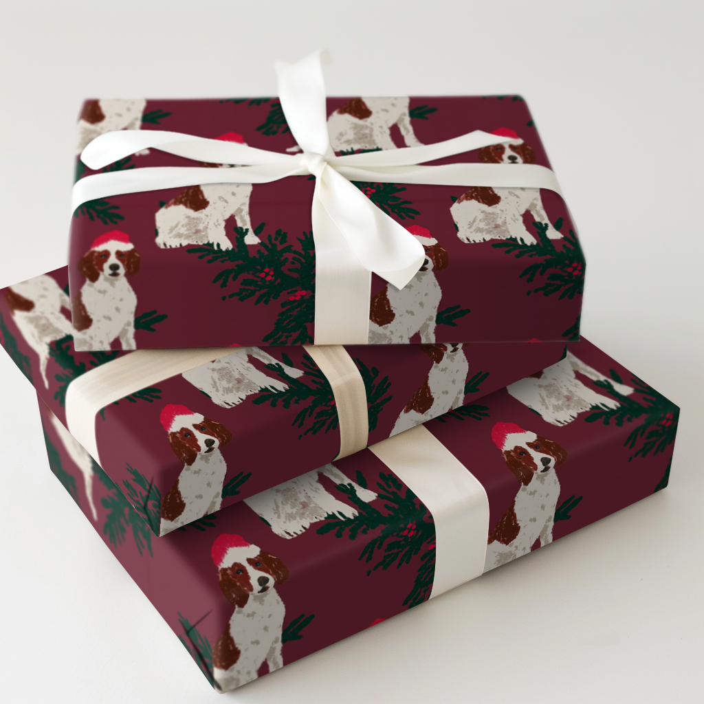 Vintage Brittany Spaniel Christmas