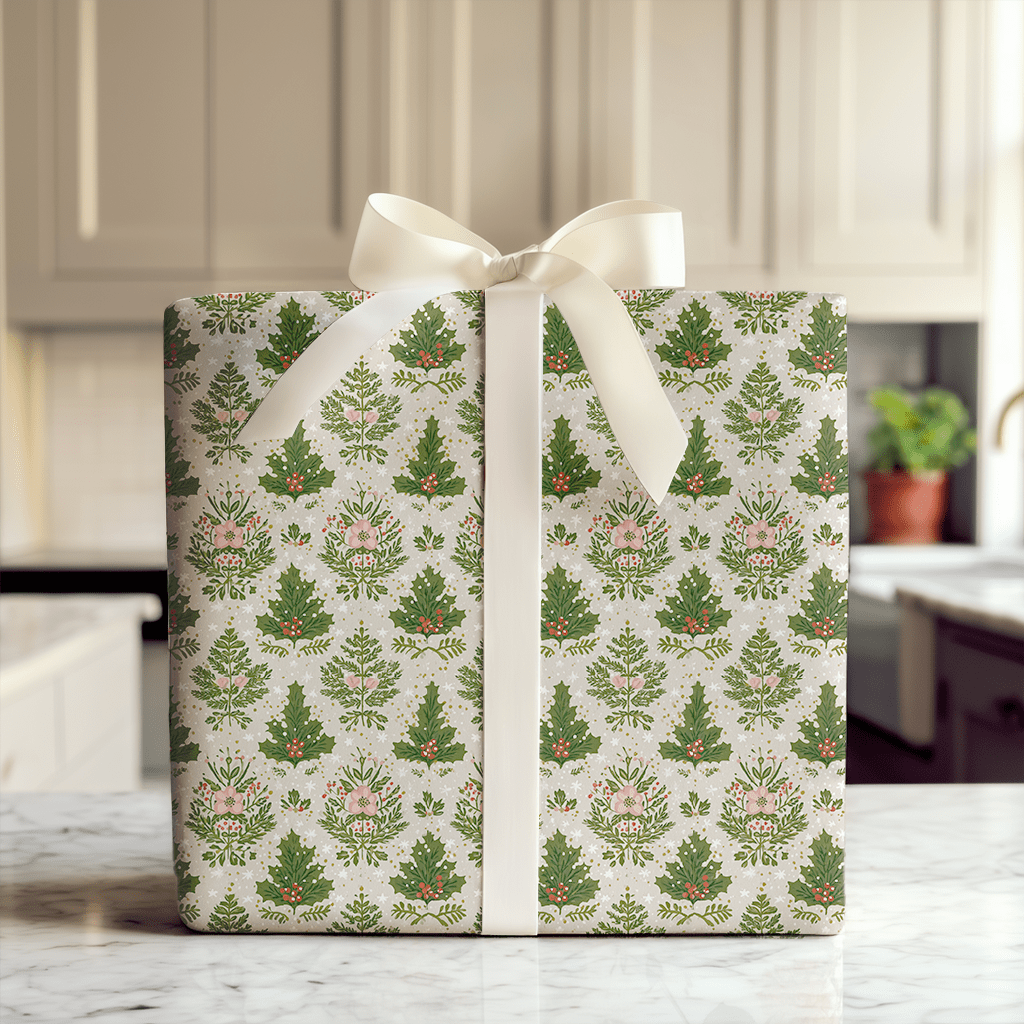 Yuletide Damask - Wrapping Paper - Aspen & Arlo