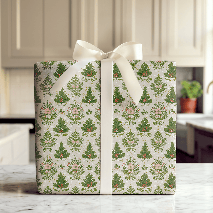 Yuletide Damask - Wrapping Paper - Aspen & Arlo