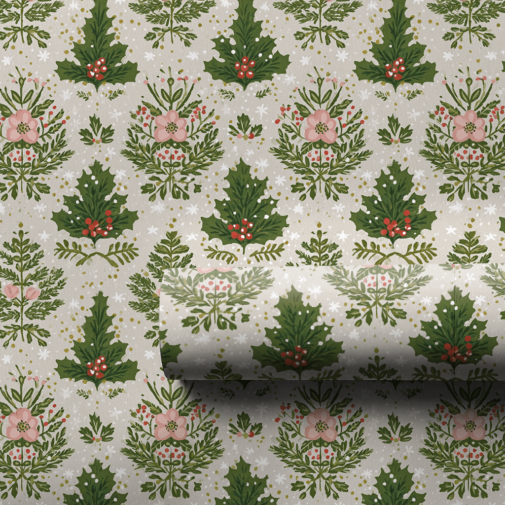 Yuletide Damask - Wrapping Paper - Aspen & Arlo