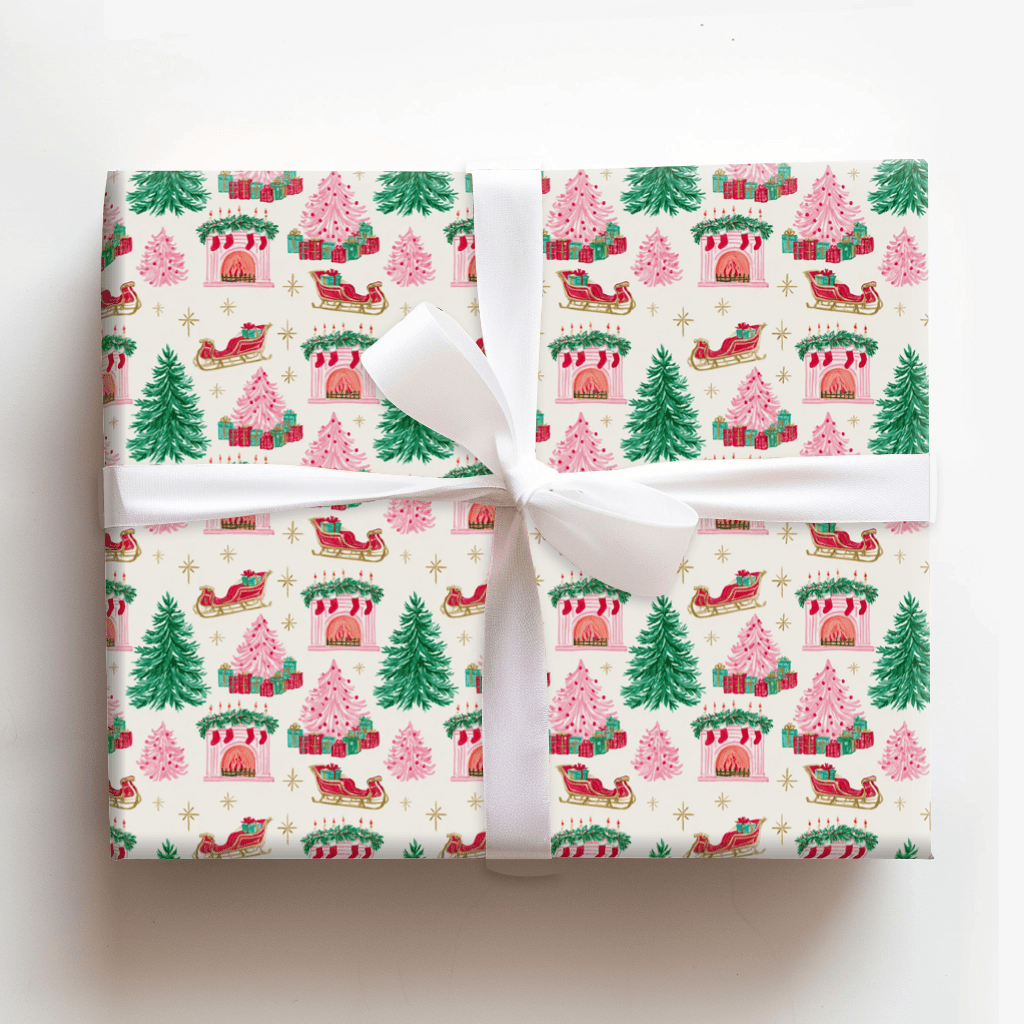 Stockings by the Fire - Wrapping Paper - Aspen & Arlo