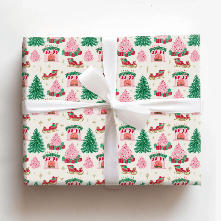 Stockings by the Fire - Wrapping Paper - Aspen & Arlo