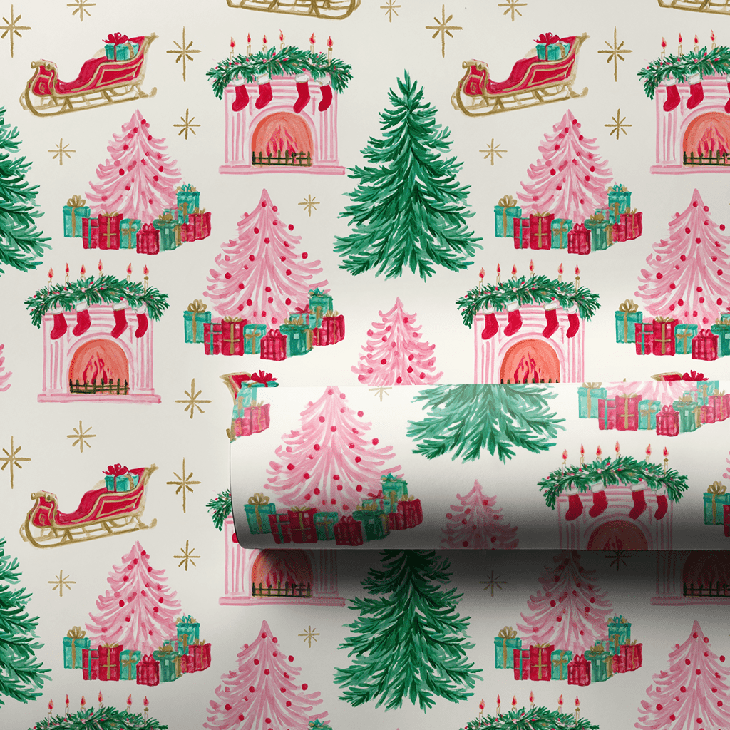Stockings by the Fire - Wrapping Paper - Aspen & Arlo