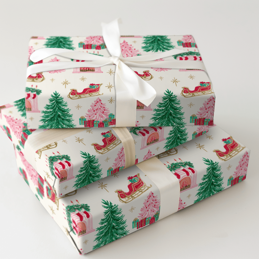 Stockings by the Fire - Wrapping Paper - Aspen & Arlo