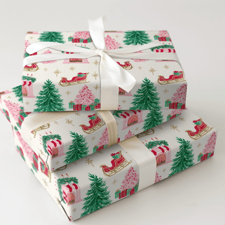 Stockings by the Fire - Wrapping Paper - Aspen & Arlo