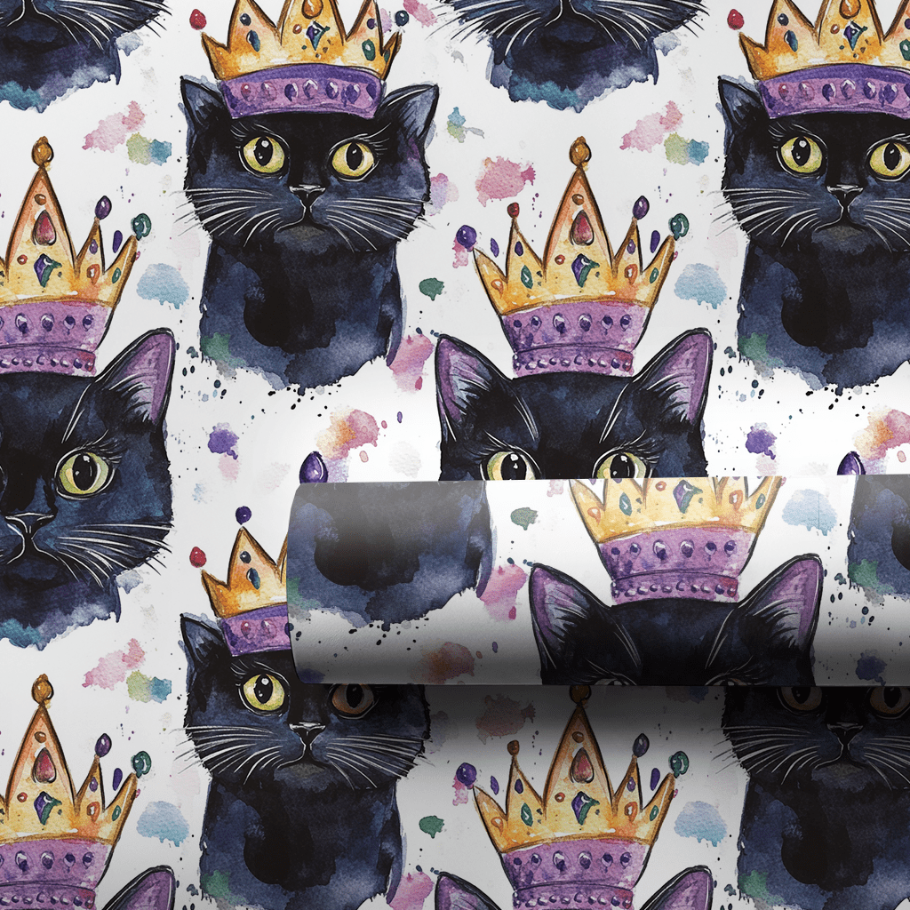 Mardi Gras Black Cat - Wrapping Paper - Aspen & Arlo