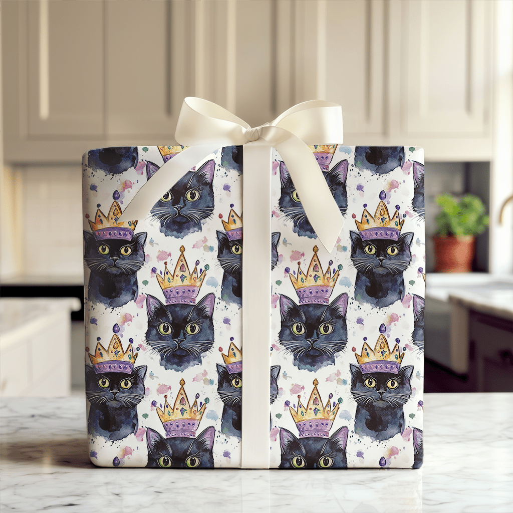 Mardi Gras Black Cat - Wrapping Paper - Aspen & Arlo