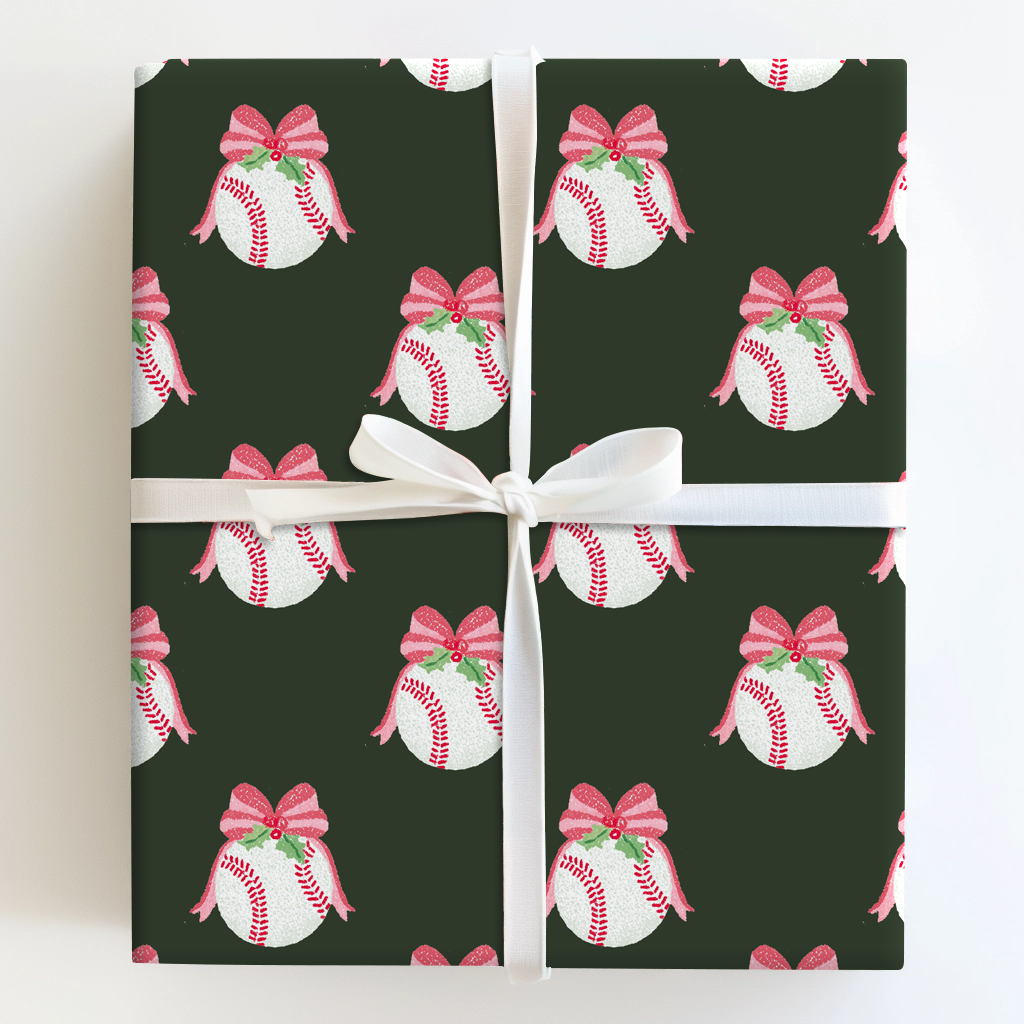 Green Baseball Bow