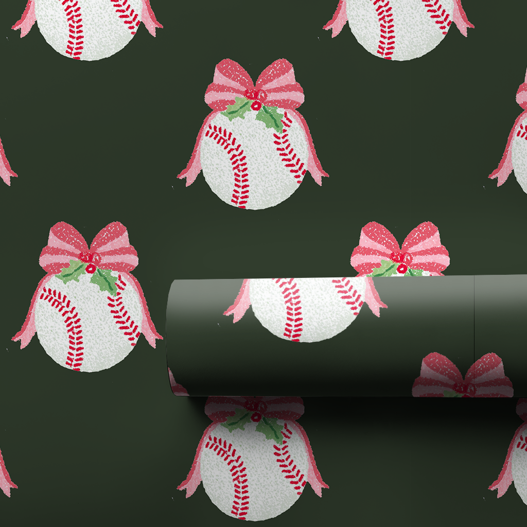 Green Baseball Bow