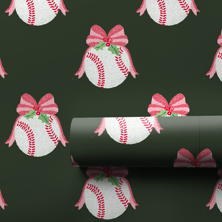 Green Baseball Bow