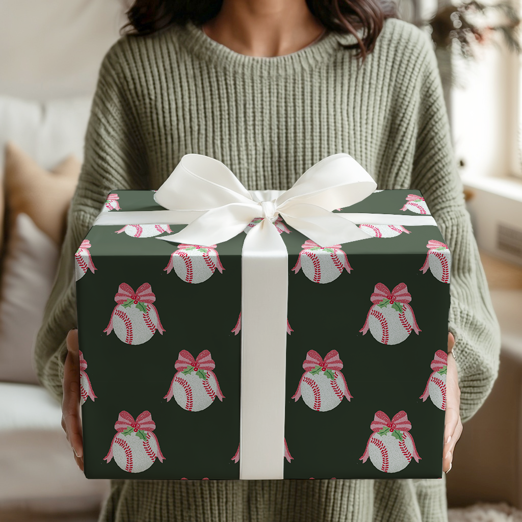 Green Baseball Bow