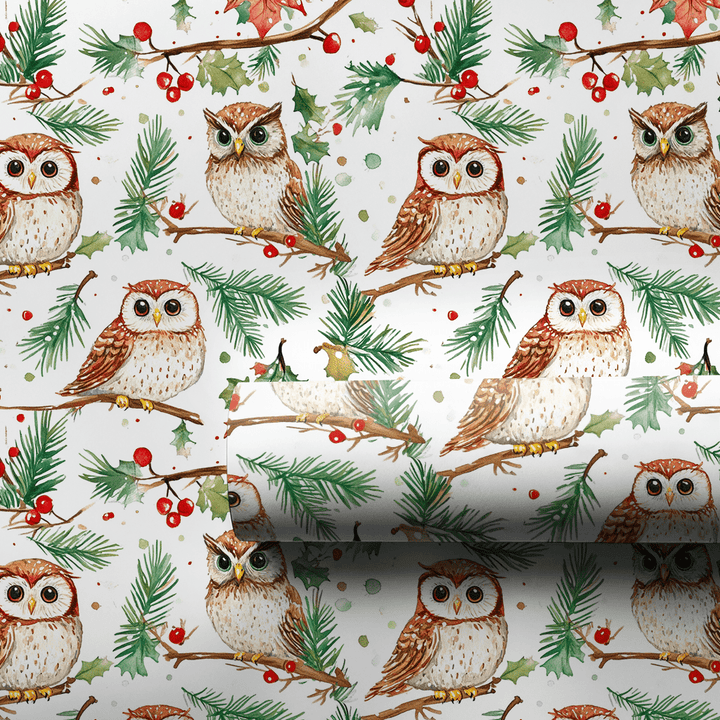 Hooting Holidays - Wrapping Paper - Aspen & Arlo