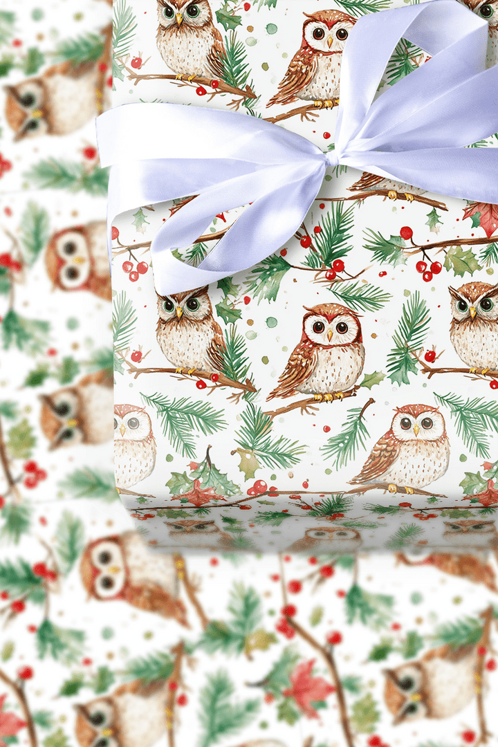 Hooting Holidays - Wrapping Paper - Aspen & Arlo