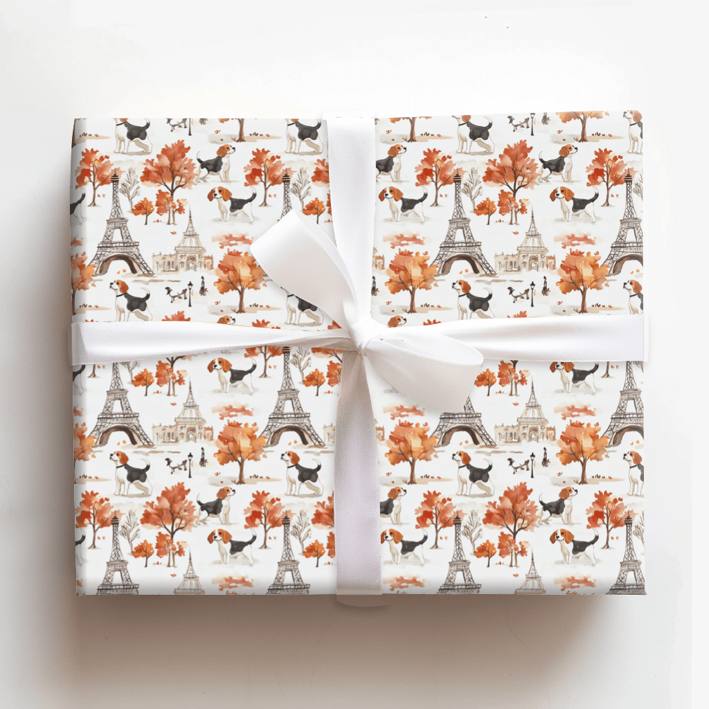Paris with the Beagles - Wrapping Paper - Aspen & Arlo