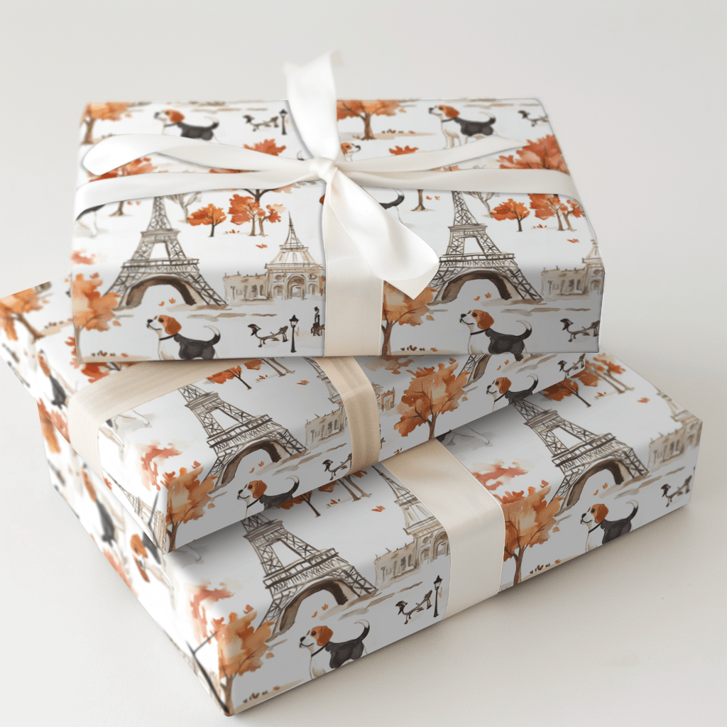 Paris with the Beagles - Wrapping Paper - Aspen & Arlo