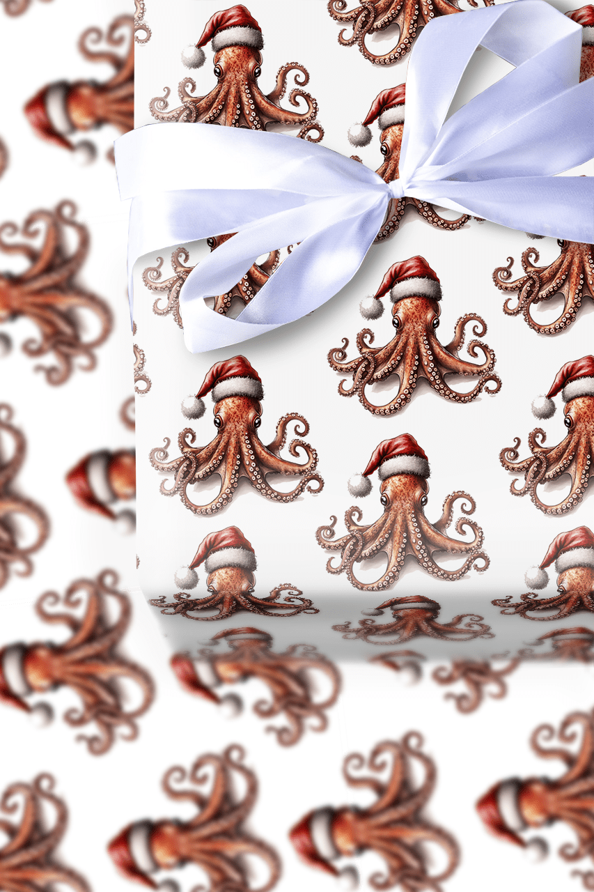Octoclaus - Wrapping Paper - Aspen & Arlo