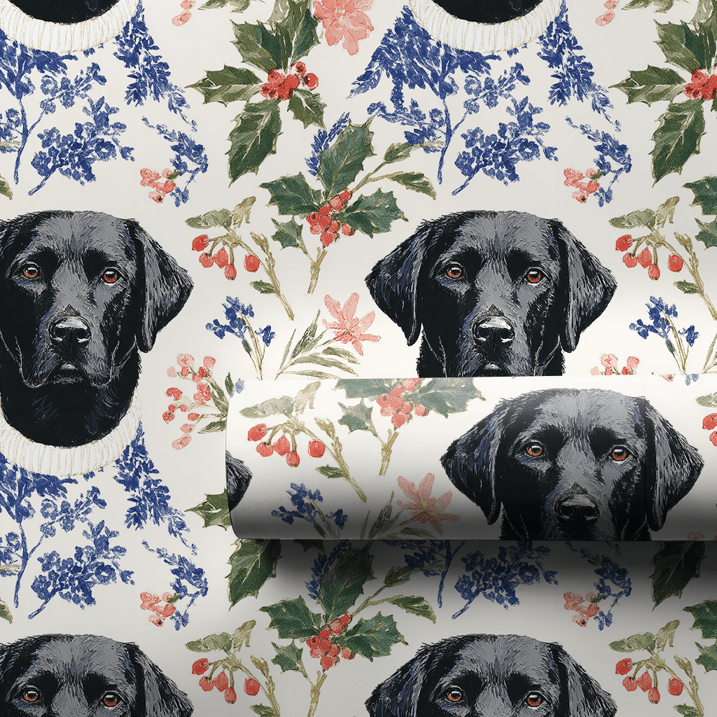 Snowy Lab Christmas - Wrapping Paper - Aspen & Arlo