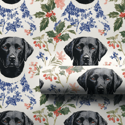 Snowy Lab Christmas - Wrapping Paper - Aspen & Arlo