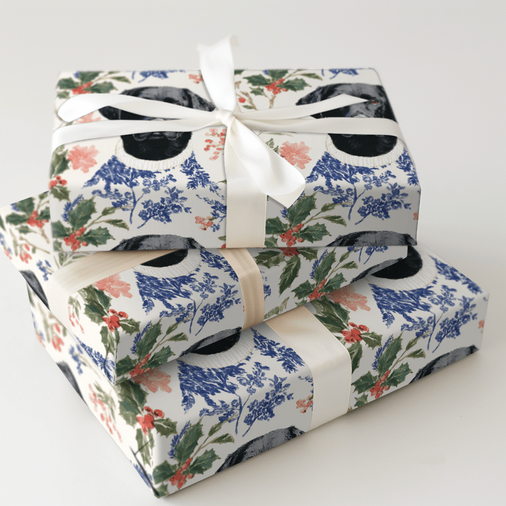 Snowy Lab Christmas - Wrapping Paper - Aspen & Arlo
