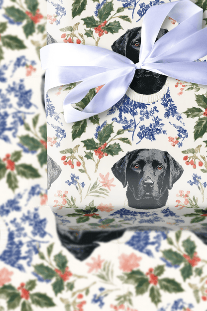 Snowy Lab Christmas - Wrapping Paper - Aspen & Arlo