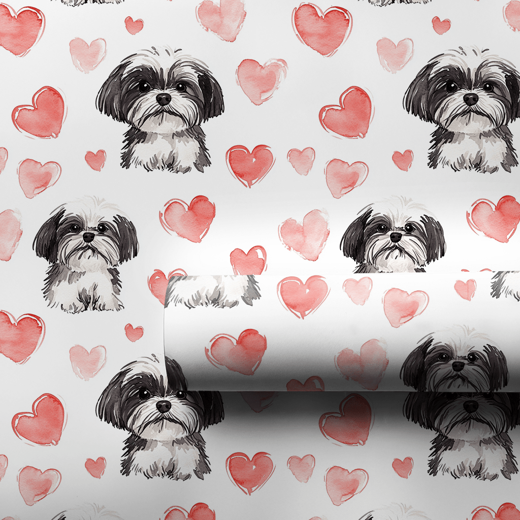Shih Tzu Valentine - Wrapping Paper - Aspen & Arlo