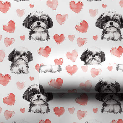Shih Tzu Valentine - Wrapping Paper - Aspen & Arlo