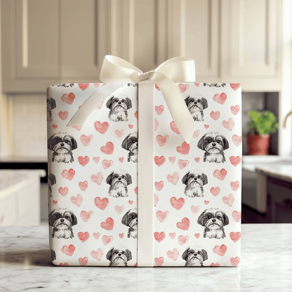 Shih Tzu Valentine - Wrapping Paper - Aspen & Arlo