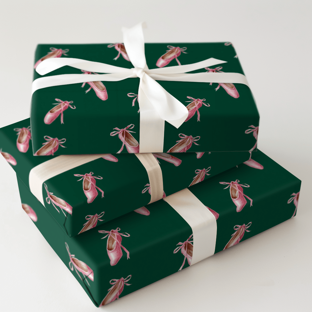 Holiday Pointe Shoes - Wrapping Paper - Aspen & Arlo