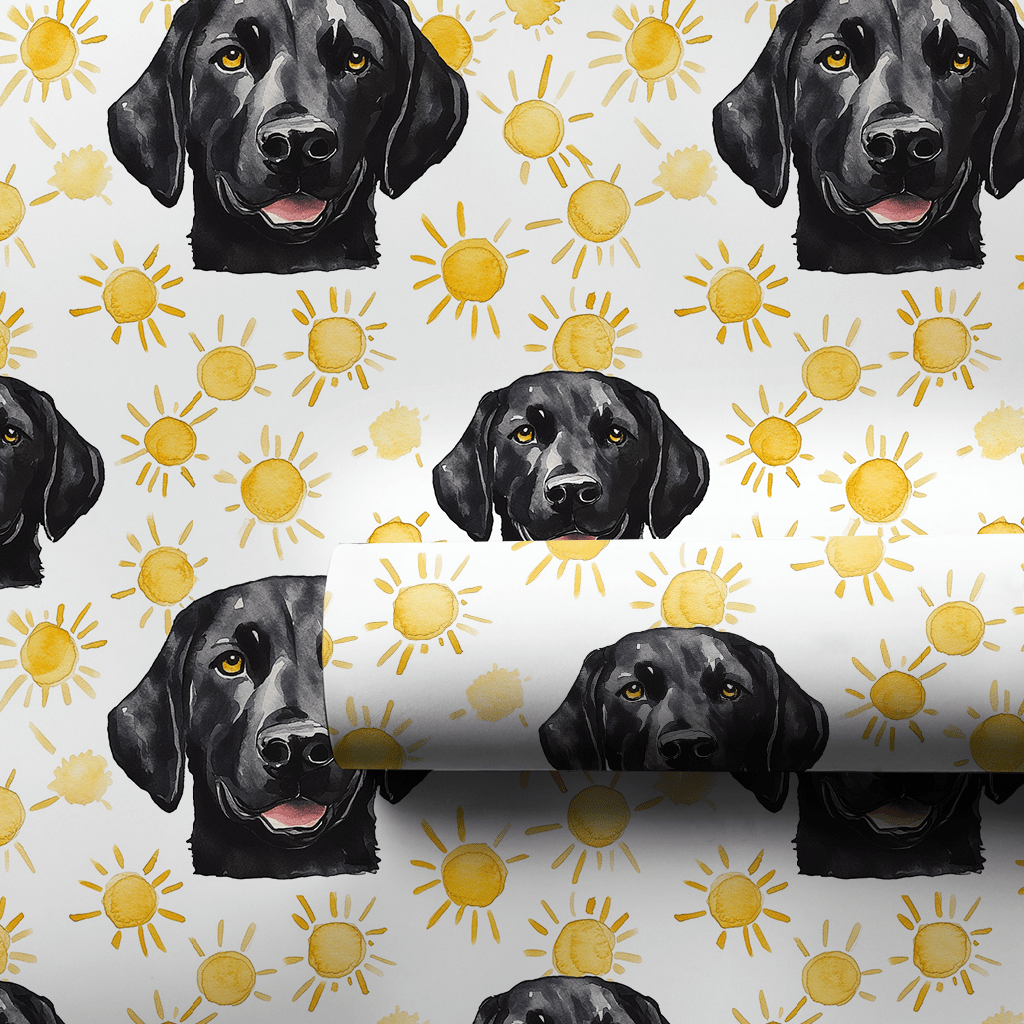 Sunny Day with the Black Lab - Wrapping Paper - Aspen & Arlo