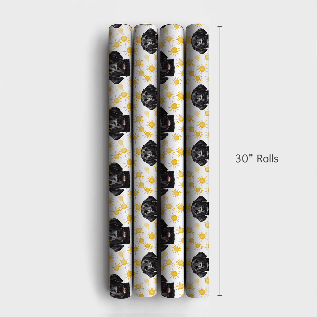 Sunny Day with the Black Lab - Wrapping Paper - Aspen & Arlo
