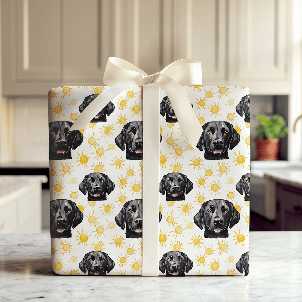 Sunny Day with the Black Lab - Wrapping Paper - Aspen & Arlo