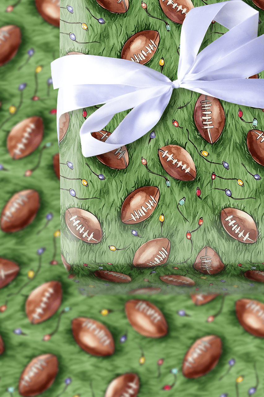 Peppermint Pigskin - Wrapping Paper - Aspen & Arlo