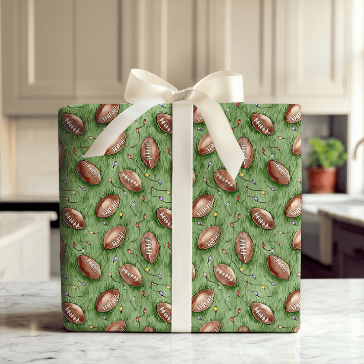 Peppermint Pigskin - Wrapping Paper - Aspen & Arlo