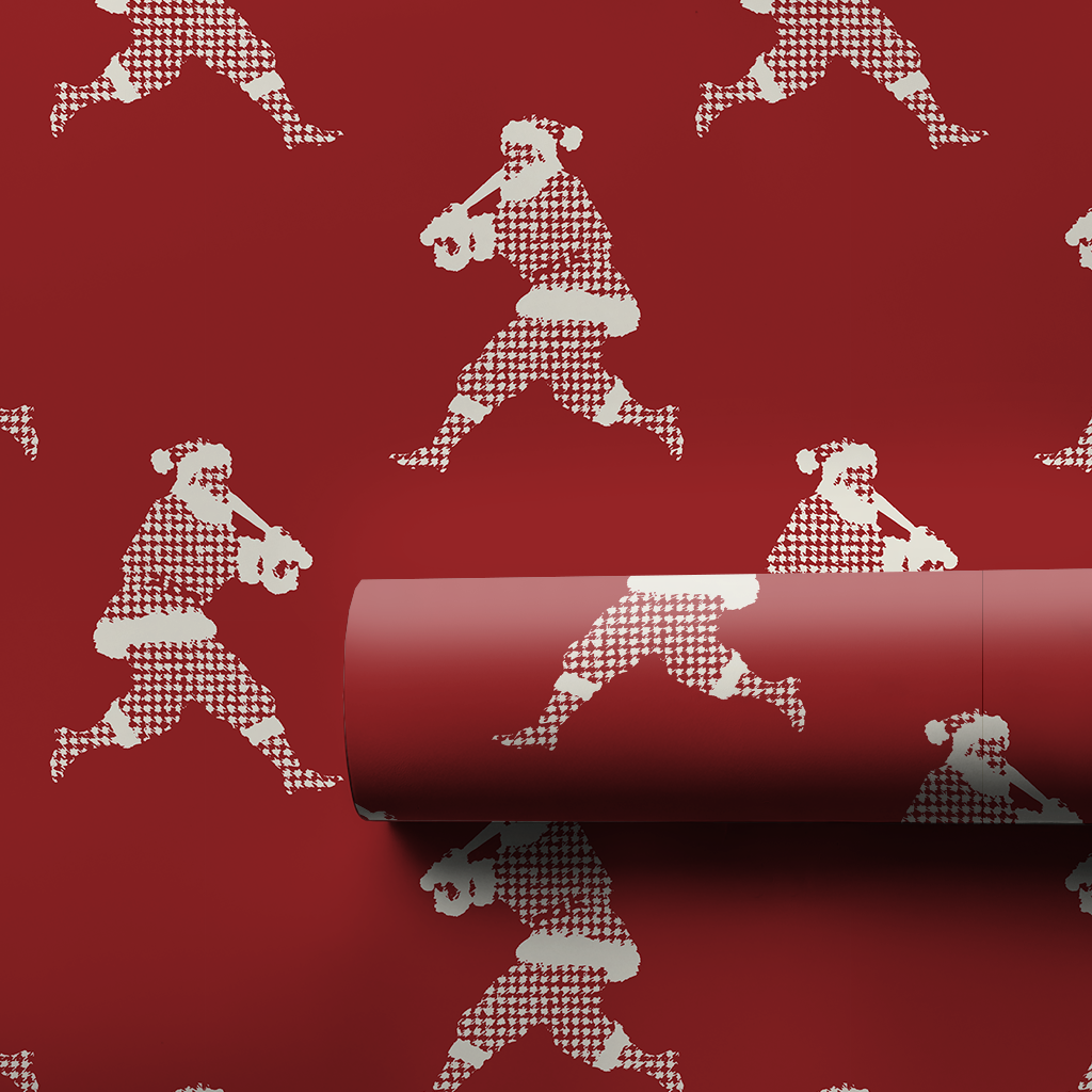 Houndstooth Santa Baseball