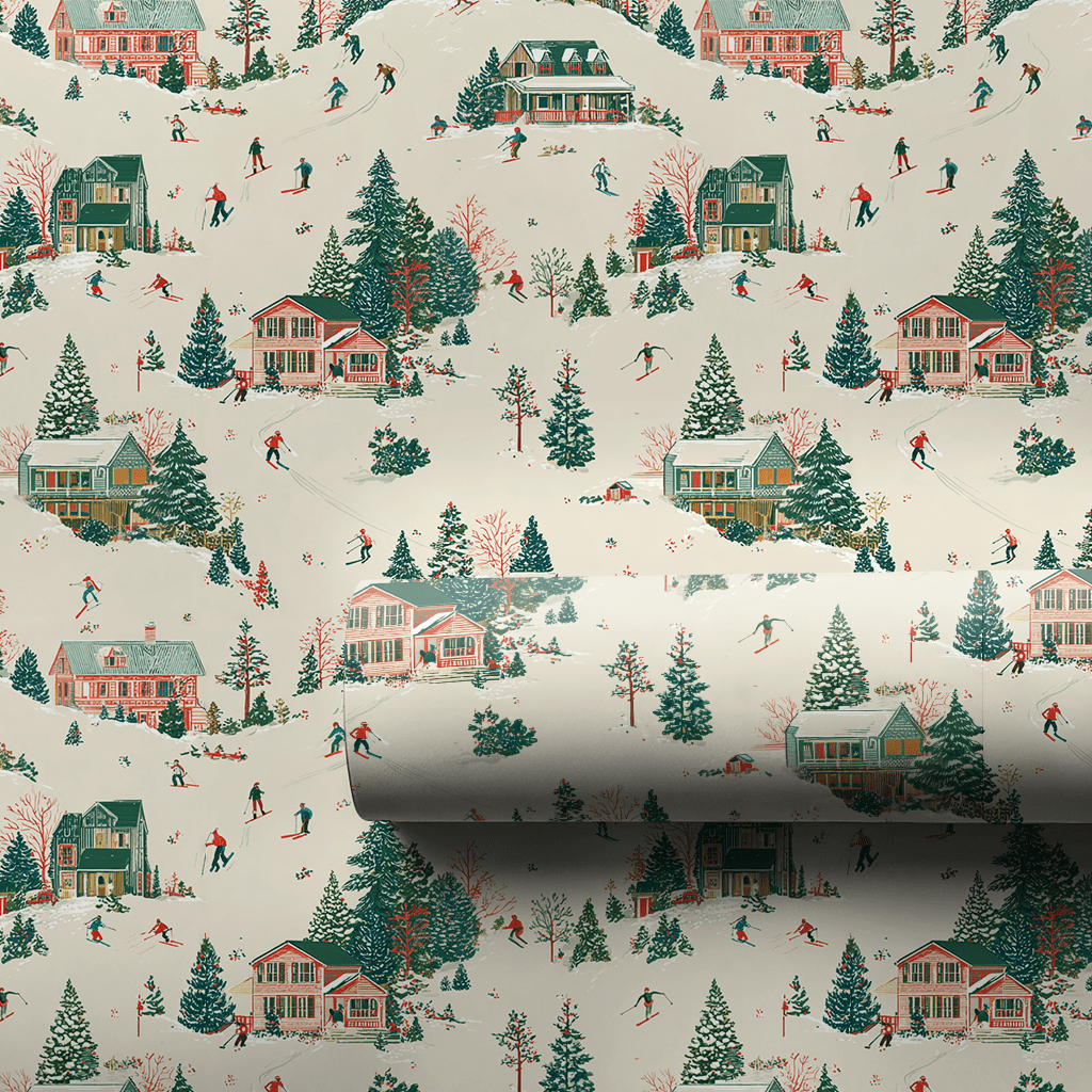 Ski Lodge Christmas - Wrapping Paper - Aspen & Arlo