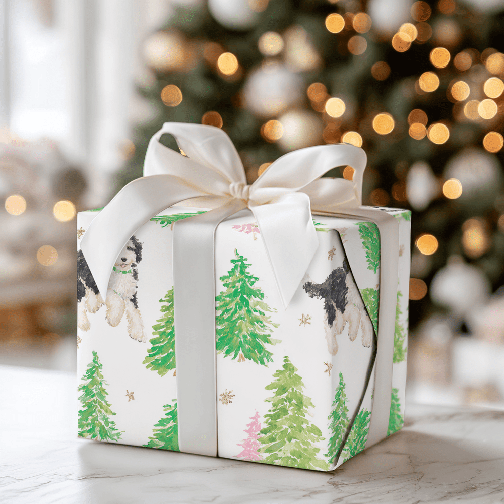 Bernadoodle in the Snow - Wrapping Paper - Aspen & Arlo