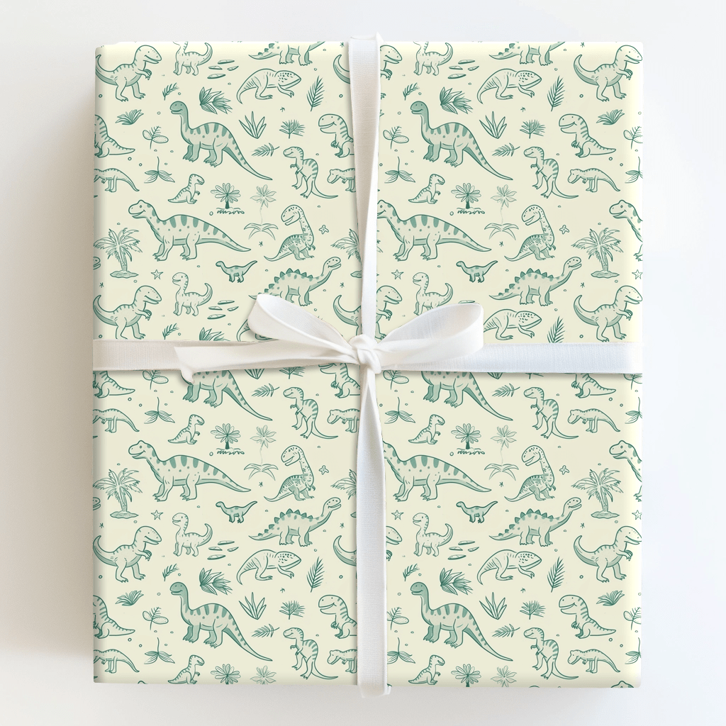 Dino - Might Be Time - Wrapping Paper - Aspen & Arlo